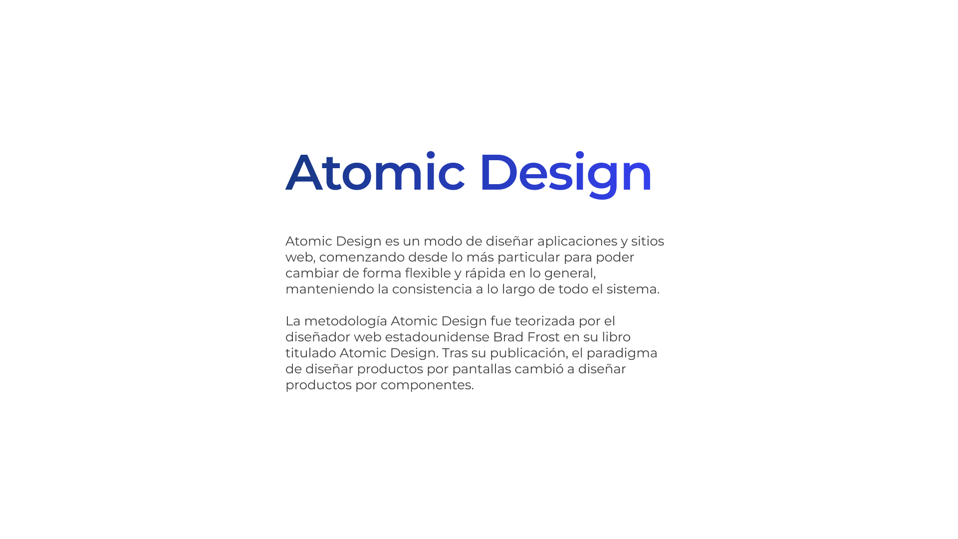 Estructura Atomic Design del proyecto
